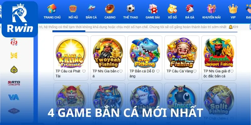 4 game bắn cá mới nhất hiện nay