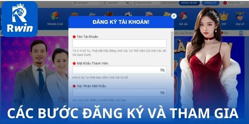 Các bước đăng ký và tham gia tại sảnh xổ số RWIN.