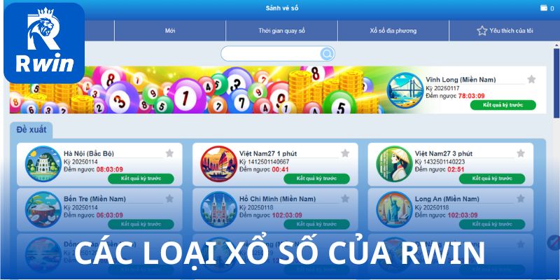 Các loại xổ số của RWIN đang chiếm lĩnh thị trường