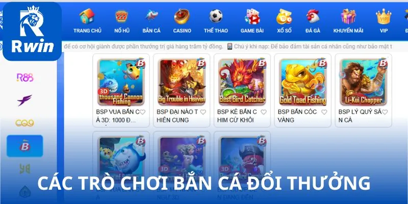 Các trò chơi bắn cá đổi thưởng không nên bỏ lỡ