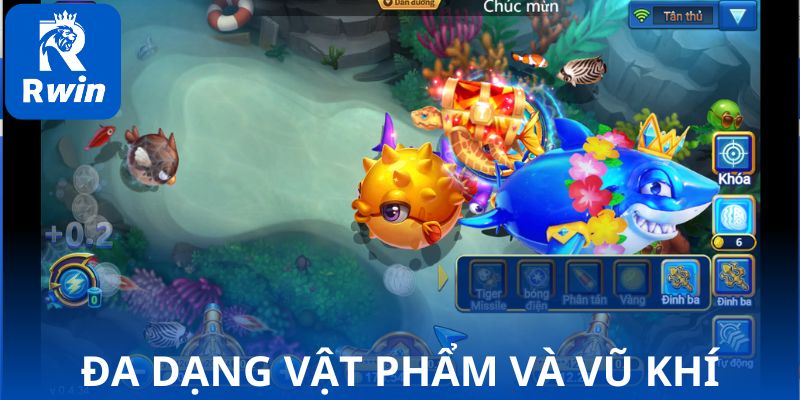 Đa dạng vật phẩm và vũ khí