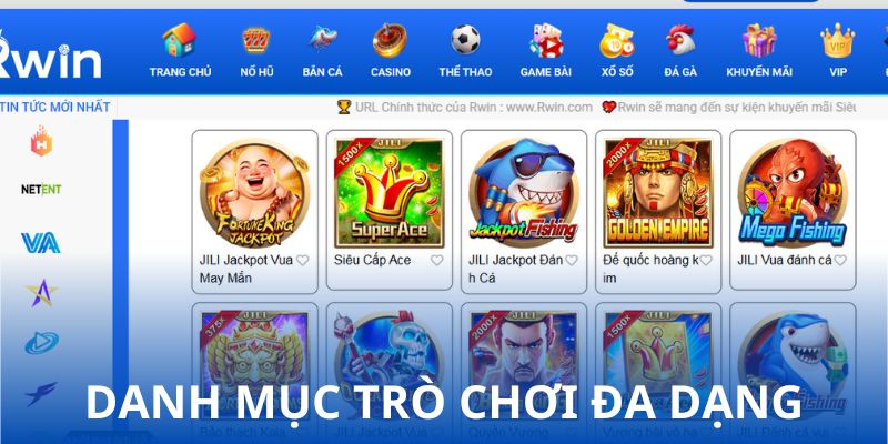 Danh mục trò chơi đa dạng