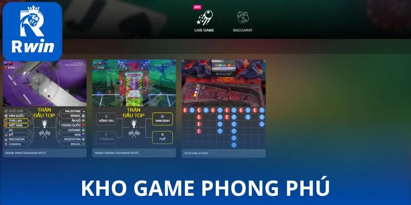 Kho game phong phú với những tựa game nổi bật