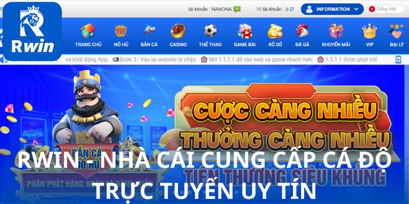 RWIN - Nhà cái cung cấp cá độ trực tuyến uy tín