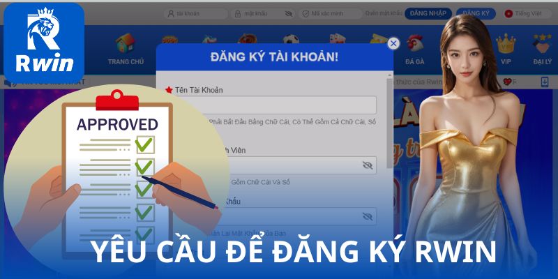 Yêu cầu để đăng ký RWIN thành công cho tân binh